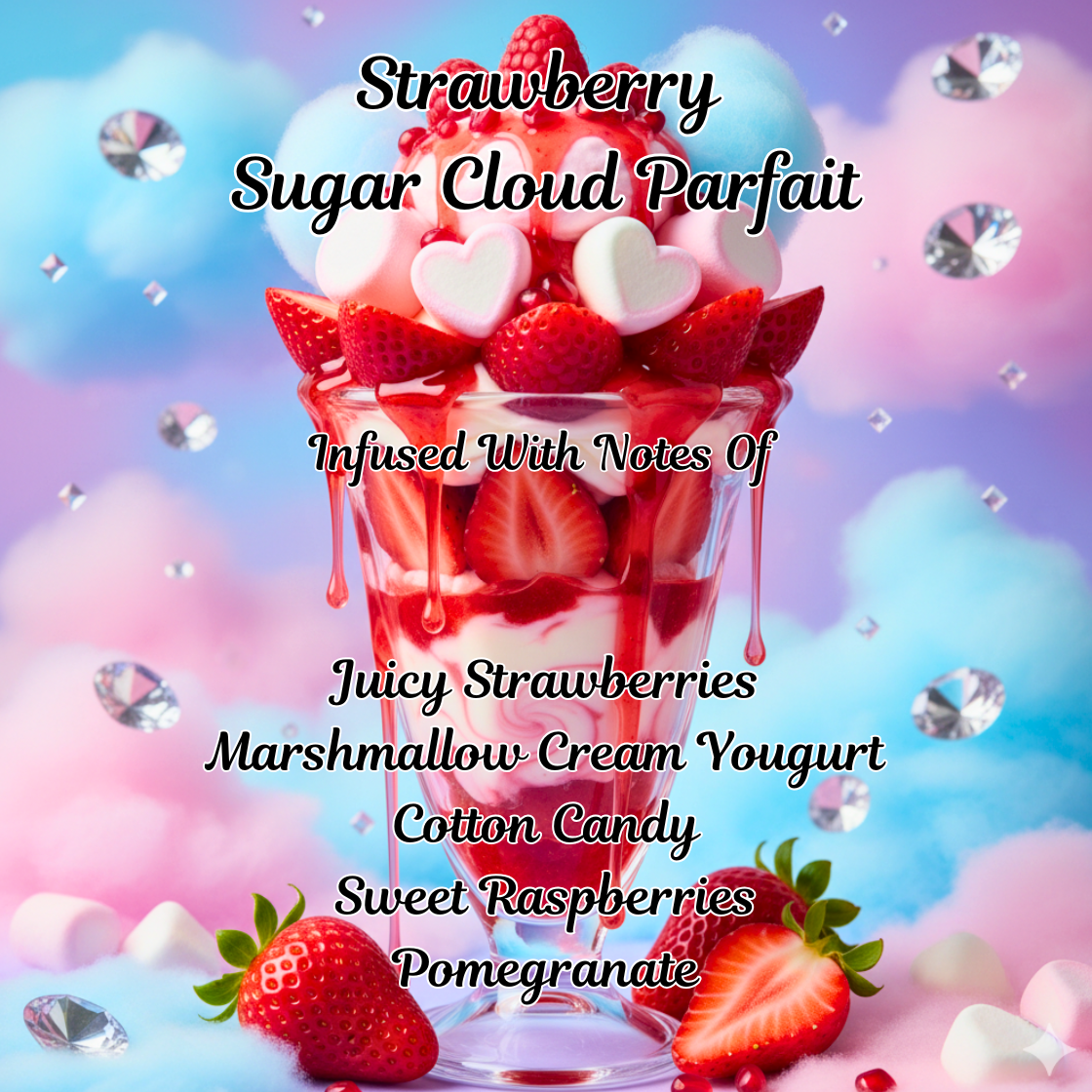 Strawberry Sugar Cloud                         Parfait 🍓🍡☁️🍨